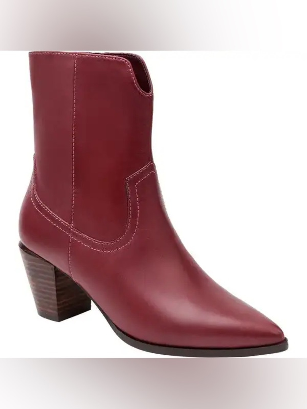 Linea Paolo Wonder Bootie Burgundy Leather Ankle Boots Size 5 NIB